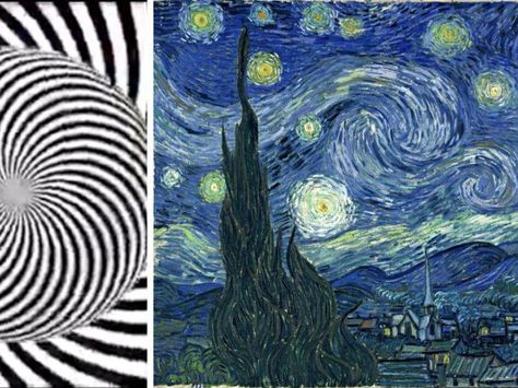 Optical illusion makes looking at Van Gogh's 'Starry Night' a truly 'moving' experience - Upworthy Gogh The Starry Night, Optical Illusion Wallpaper, Starry Night Painting, Life Before You, The Starry Night, Beauty Wallpaper, Starry Night Van Gogh, Night Painting, Moving Pictures