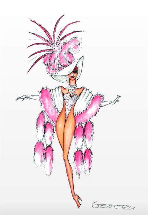 Show- Girl Show Girl Aesthetic, Showgirl Tattoo, Show Girl Costume, Oud Hollywood, Showgirl Costume, Carnival Fashion, Show Girl, Fashion Illustration Collage, Fashion Illustration Sketches Dresses