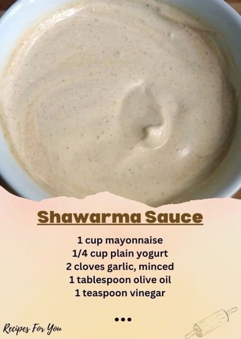 Shawarma Sauce Recipe, Shawarma Recipes, Shawarma Sauce, Picknick Snacks, African Snacks, Shawarma Recipe, Chicken Souvlaki, Picnic Dinner, Homemade Cookbook