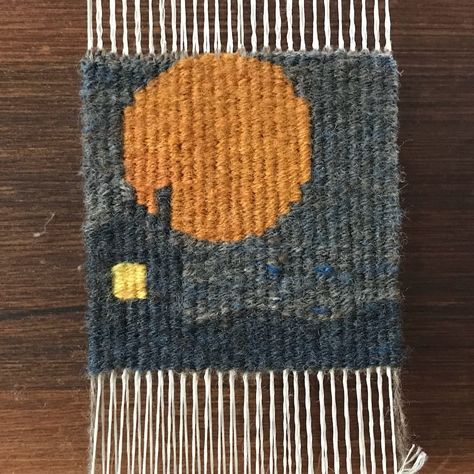 Halloween Weaving, Tiny Tapestry, Woven Tapestry Art, Mini Tapestry, Contemporary Tapestries, Sarah C, Tapestry Loom, Weaving Loom Diy, Small Tapestry