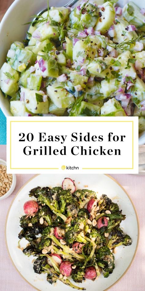 20 Best Grilled Chicken Side Dishes - What to Serve with Grilled Chicken | Kitchn Grilled Chicken Side Dishes Ideas, Grilled Chicken Dinner Ideas Sides, Sides For Grilled Chicken, Grilled Chicken Side Dishes, Bbq Chicken Sides, Grilled Chicken Sides, Supper Sides, Grilled Chicken Dinner, Grilled Side Dishes