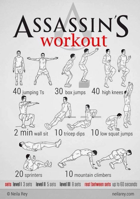 Assassin workout Assassins Workout, Neila Rey, 300 Workout, 100 Workout, Superhero Workout, Latihan Dada, Trening Sztuk Walki, Best Chest Workout, Fitness Routines