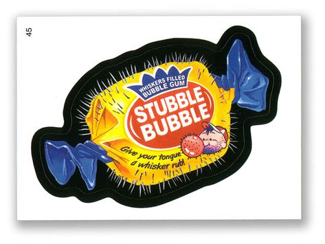 Wacky Packages Topps 4th Series 2006: Stubble Bubble - #45 Packaging World, Bubble Gum Cards, Crazy Train, Garbage Pail Kids, Funny Ads, Gag Gifts, Bubble Gum, Pacsun, Trading Cards