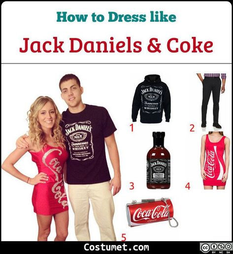 Jack Daniels & Coke Costume for Cosplay & Halloween 2020 Jack Daniels Costume Women, Rum And Coke Halloween Costume, Jack And Coke Costume, Jack Coke Costumes, Jack And Coke Costume Couple, Jack And Coke Halloween Costume, Jack And Coke Costumes, Jack Daniel’s And Coke Halloween Costume, Coca Cola Dress