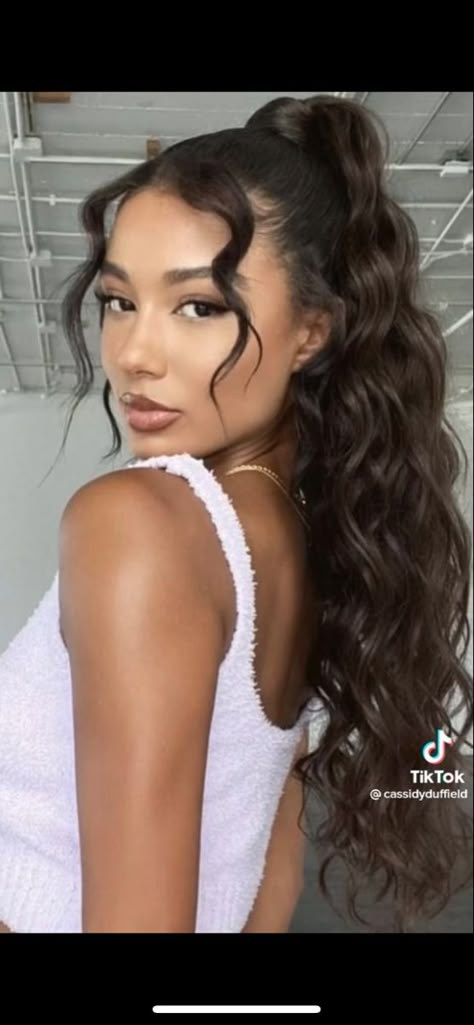 Birthday Hairstyles, Birthday Hair, Sleek Ponytail, Sleek Hairstyles, Half Up Hair, Homecoming Hairstyles, Ponytail Hairstyles, Gorgeous Hair, Trendy Hairstyles