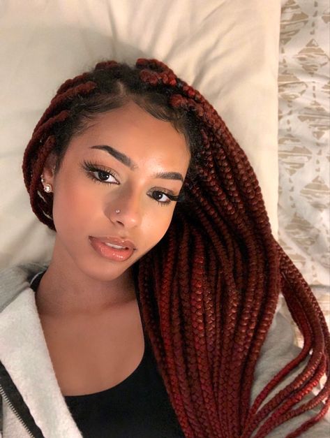 Brownish Red Hair, Red Braids, Braids Hairstyles Pictures, Cute Box Braids Hairstyles, Girls Braids, Braids For Black Women, African Braids Hairstyles, Braided Hairstyles For Black Women, African Braids