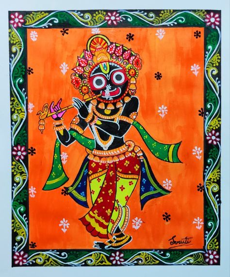 Hyy guys , this is a cultural painting called "PATTCHITRA"from Odisha , I have tried . Odisha Art Painting, Drawing Competition, Drawing Pattern, Smart Art, Art Activity, Shree Krishna, Krishna Art, Hand Painting Art, Hand Painting