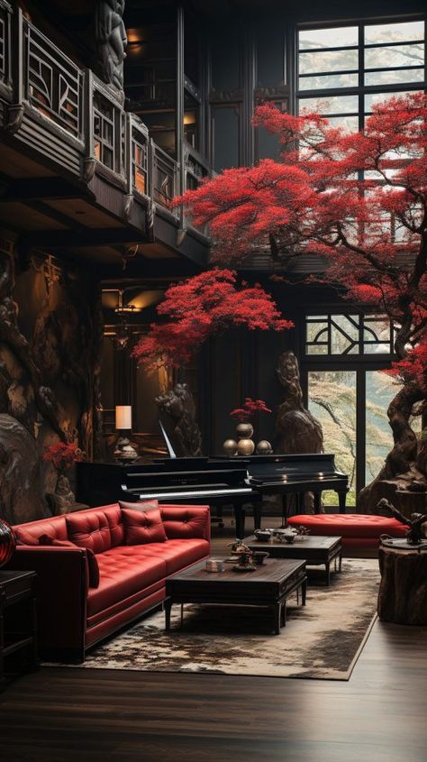 Chinese Home Interior, Chinese Interior Design Traditional, Modern Chinese Bedroom, Living Room Ideas Dark, Dimsum Restaurant, Chinese House Design, Modern Chinese Home, Chinese Restaurant Interior Design, Dark Wood Accents