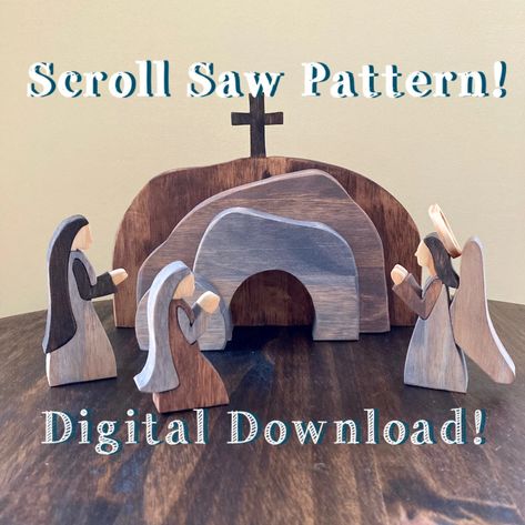 Wood Burning Ideas For Beginners, Jesus Tomb, Scroll Saw Art, Wooden Castle, Saw Art, Scroll Saw Ideas, Empty Tomb, Easter Templates, Scroll Saw Patterns Free