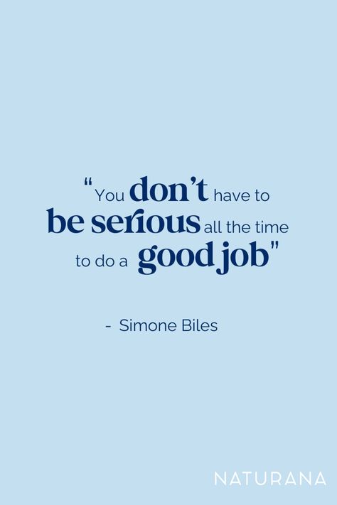 We are deeply inspired by female athletes who gave incredible performances in their sports and raised up their voices for the female empowerment movement. We are so proud of our sisters and even more ambitious to give you all the Power of Comfort that supports you to shine. As the awesome Simone Biles says, ‘You do not have to be serious to do a good job.’ So step into this weekend with a light heart and the confidence that you deserve. Slay! 💫  #naturana #simonebiles Simone Biles Quotes, Be Serious, Joe Keery, Simone Biles, Female Empowerment, Self Acceptance, So Proud, Female Athletes, Good Job