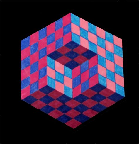 8th - Op Art Cubes - A cube sitting within three walls or a cube with a corner cut out. . . how about both? Op Art Projects, Op Art Lessons, 7th Grade Art, Art Cube, 8th Grade Art, 6th Grade Art, 5th Grade Art, 3d Quilts, Art Optical