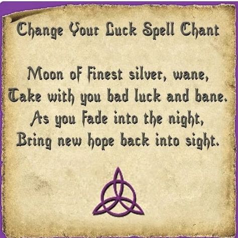 Tink🧚🏻‍♂️♏ My Book Of Shadows on Instagram: “💜 In case anyone needs their luck to change 💜 . . . . . #astrology #dailytarot #zodiac #witchesuk #tarot #pagansofinstagram #wicca…” Wiccan Chants, Money Spells Magic, Luck Spell, Binding Spell, Witchcraft Spells For Beginners, Money Spells That Work, Good Luck Spells, Moon Spells, Spells For Beginners