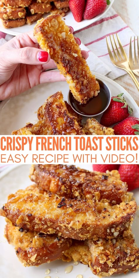 Crispy French Toast, Sweet Waffles, French Toast Pancakes, French Toast Sticks, French Toast Breakfast, Brunch Recipe, Macadamia Nut, French Toast Bake, Delicious Breakfast Recipes