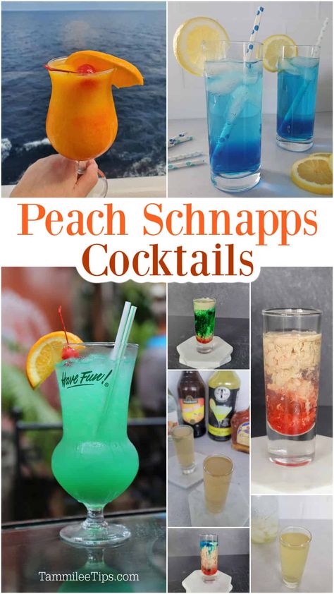 Cocktail Recipes With Peach Schnapps, Drinks Made With Peach Schnapps, Peach Snaps Cocktails, Cocktails With Peach Schnapps, Peach Schnapps Cocktails, Peach Snapps Drinks Recipes, Peach Schnapps Drinks Recipes, Drinks With Peach Schnapps, Schnapps Recipes