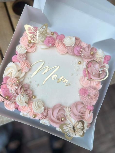 Mother Day Cakes, Wedding Cakes Summer, Unique Birthday Cake Ideas, Most Beautiful Cakes, Mother Birthday Cake, Square Birthday Cake, Unique Birthday Cake, Square Cake Design, Cakes Beautiful