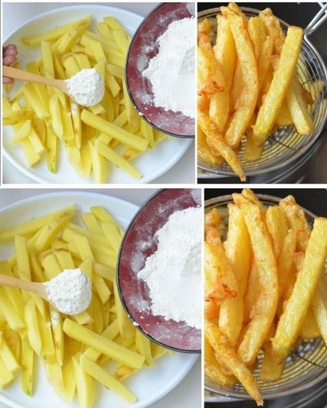 Discover this Vinegar Trick to Get... - Best Easy Recipes Making French Fries, French Fries Recipe, Crispy Chips, Crispy French Fries, Crispy Fry, Fries Recipe, Food Website, Sliced Potatoes, Recipes For Beginners