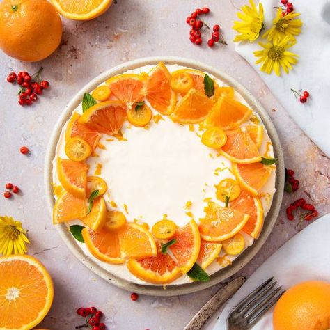 Orange Cheesecake Recipes, Orange Cheesecake, Orange Baking, Cheese Tarts, Mascarpone Cheese, Gluten Free Sweets, Springform Pan, Cheesecake Recipe, Sweet Desserts