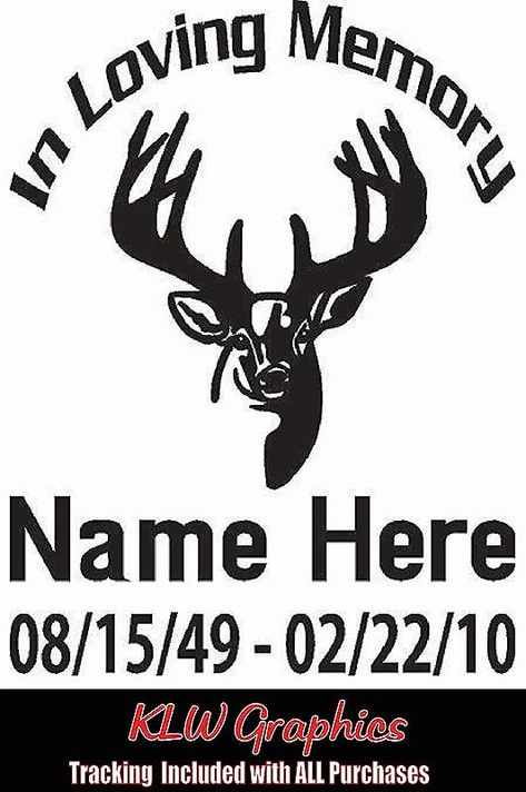 In Loving Memory Of Deer Dad Hunting Decal Sticker Personalized Memorial Car Truck Camo Loving Memory Car Decals, Brother Poems, Vinyl Business, In Loving Memory Tattoos, Hunting Decal, Hunting Tattoos, Memorial Decals, Memorial Ideas, Hunting Design