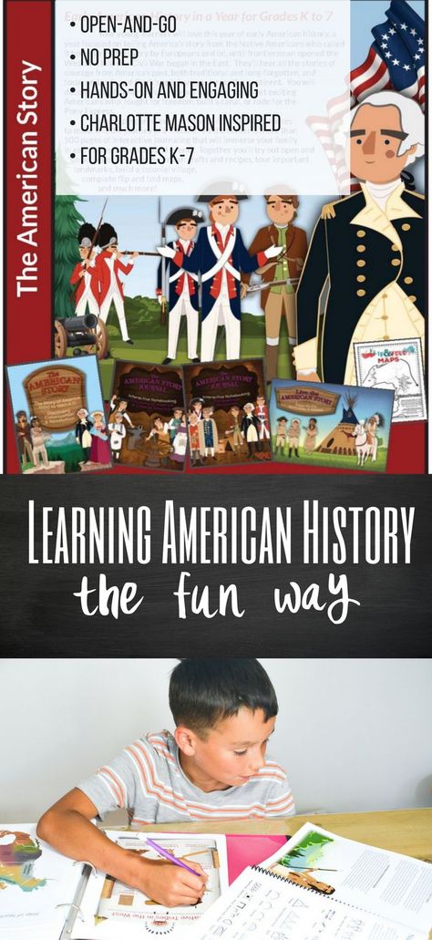 Teaching American History (the fun way) PLUS a HUGE giveaway AND coupon code! Check it out! Charlotte Mason Homeschool | Charlotte Mason Curriculum | Thomas Jefferson Education | Charlotte Mason History | homeschool history elementary | homeschool history curriculum | Homeschool History Fun | Homeschool Ideas | homeschool curriculum Homeschool History Elementary, Thomas Jefferson Education, Charlotte Mason Curriculum, History Homeschool, Elementary Homeschool, American History Homeschool, Teaching American History, Charlotte Mason Homeschool, American History Lessons