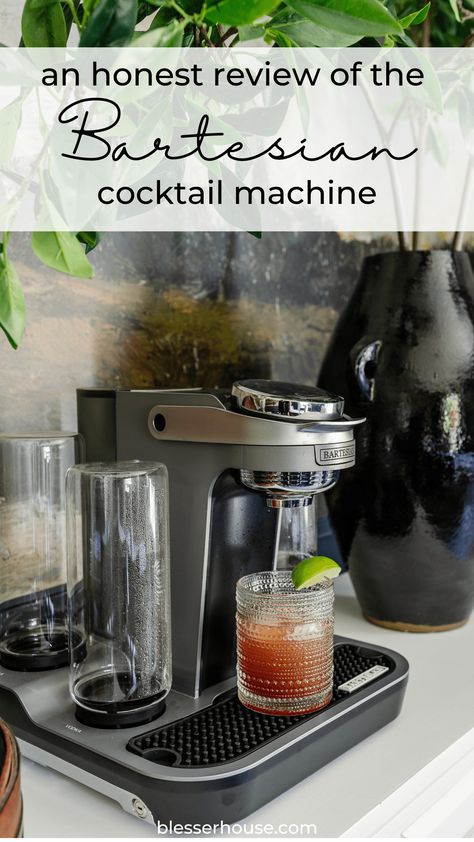 Bartesian Cocktail Maker Set Up, Cocktail Maker Machine, Bartesian Bar Decor, Bartesian Cocktail Maker Recipes, Bartesian Cocktail Maker Bar Cart, Bartesian Cocktail Maker Set Up Ideas, Margarita Simple Syrup, Bartesian Cocktail Maker, Drink Flavors