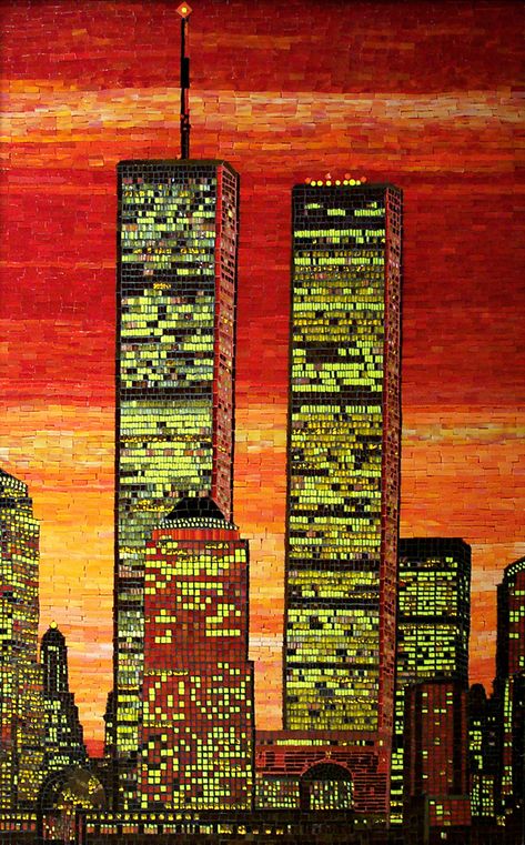 Remembrance | Vikram Nath | lynna57 | Flickr Mosaic Cityscapes, Mosaic Landscape, Easy Mosaic, The Twin Towers, Mosaic Inspiration, Diy Mosaic, Mosaic Madness, Mosaic Art Projects, Ancient Mesopotamia