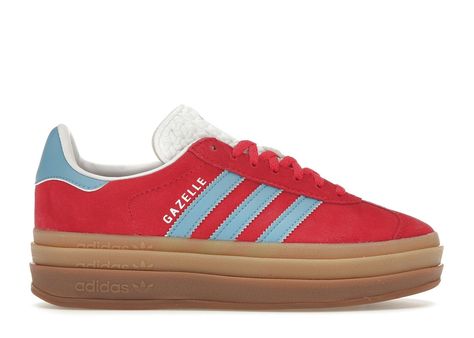 adidas Gazelle Bold Active Pink Blue Burst (Women's) Adidas Shoes Gazelle, Blue Adidas Shoes, Blue Shoes Women, Lv Boots, Adidas Gazelle Bold, Leather Over The Knee Boots, Gazelle Bold, Red Sneakers, Hot Sneakers