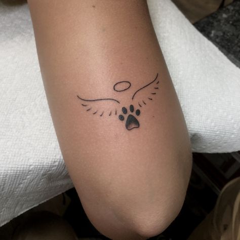 Infinity Cat Paw Tattoo, Rip Pet Tattoos, Cute Tattoos For Dogs That Passed, Tattoo Ideas For Animal Lovers, Losing A Pet Tattoo, Dog Memorial Tattoos Small Ankle, In Memory Tattoos Dog, Dog Paw With Angel Wings Tattoo, Cat Rip Tattoo