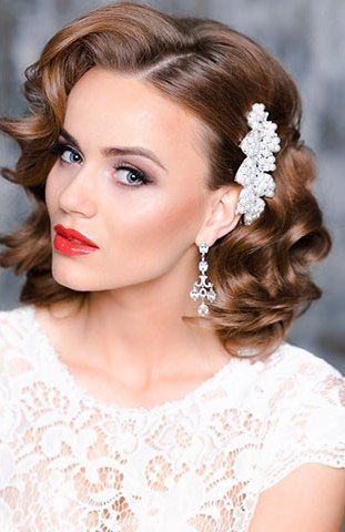 Sleek Short Hair, Mother Of The Bride Hair, Romantic Wedding Hair, Vintage Wedding Hair, Braut Make-up, Wedding Hair Inspiration, Wedding Hair Down, Short Wedding Hair, Penteado Cabelo Curto