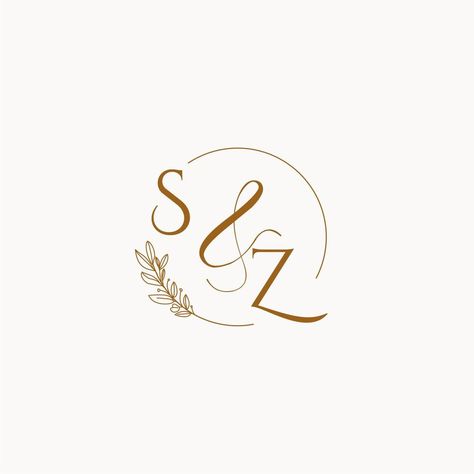 SZ initial wedding monogram logo Sz Monogram Logo, Sz Logo Design, Wedding Logo Monogram, Floral Cards Design, Wedding Logo, Wedding Monogram, Initials Logo, Cards Design, Monogram Wedding