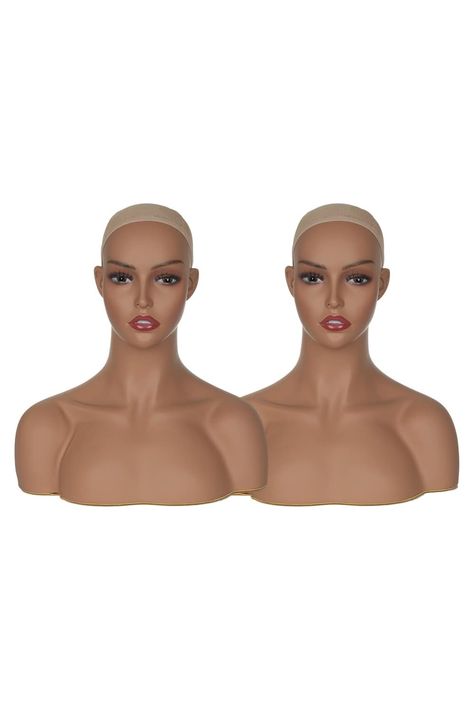 2PCS Mannequin Head Bust with Shoulders for Wigs Display Tool Heads Together, Head Bust, Mannequin Head, Mannequin Heads, Womens Wigs, Wigs, Personal Care, Tools, Beauty