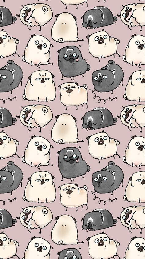 Aesthetic Pug Wallpaper, Cute Pug Wallpaper, Wallpaper Pug, Png Wallpapers, Pug Wallpaper, Wallpaper Ideas, Screen Wallpaper, Iphone Wallpapers, Pug