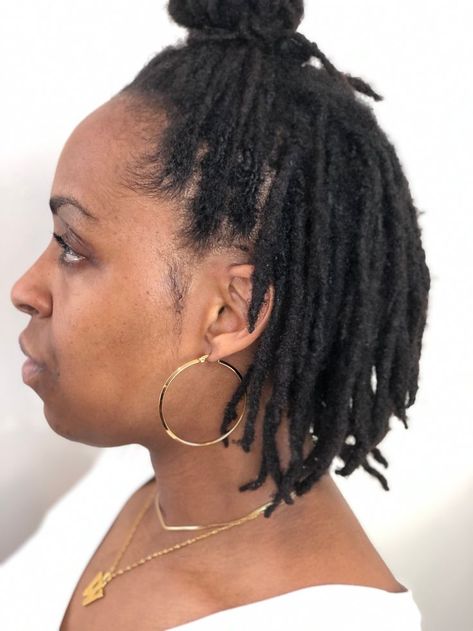 Micro Locks, Flips Hair, Locs Journey, Dread Styles, Golden Hoop Earrings, Short Locs, Hairstyles Natural Hair, Natural Hair Wigs, Golden Hoops