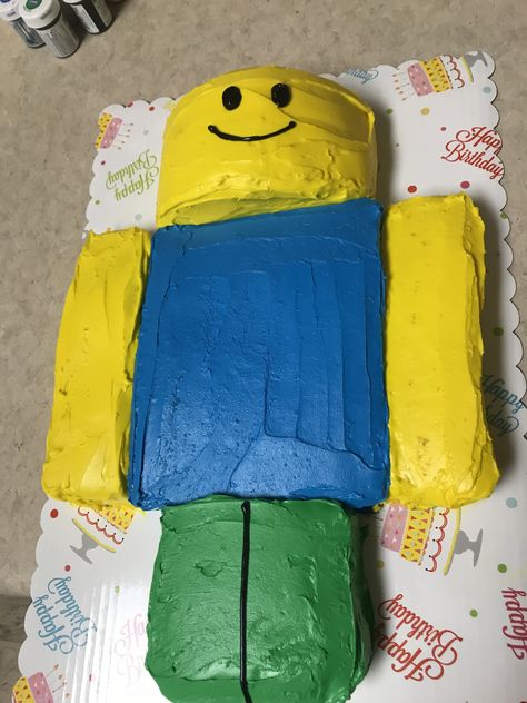 Happy Roblox birthday!! #birthdaycake #robloxparty #homemade 23rd Birthday Themes, Roblox Birthday Party Ideas, Minecraft Birthday Decorations, Pintrest Ideas, Diy Party Bags, 12th Birthday Party Ideas, Roblox Birthday Party, Roblox Birthday Cake, Roblox Party