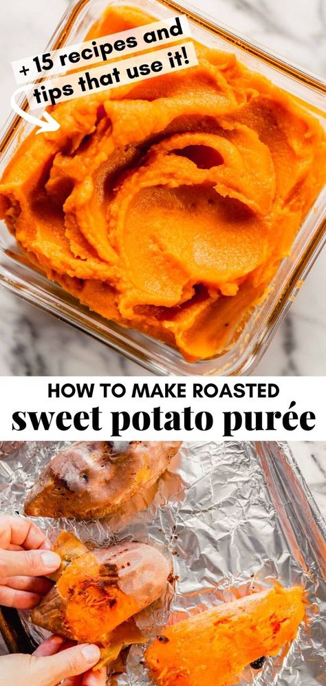 Puree Sweet Potato Recipes, How To Prepare Sweet Potatoes, Steamed Sweet Potato Recipes, Sweet Potato Puree Recipes, Potato Puree Baby, Yam Puree, Sweet Potato Butter Recipe, Boiled Sweet Potato Recipes, Sweet Potato Puree Baby