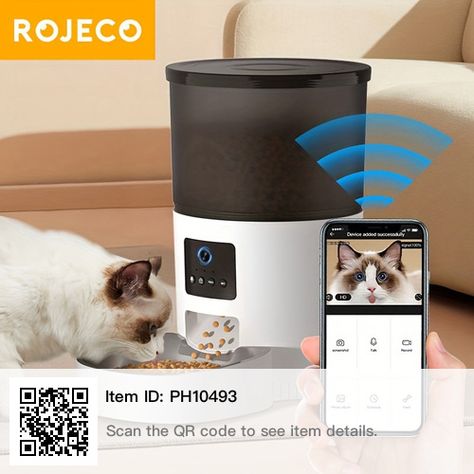 Cat Food Dispenser, Pet Food Dispenser, Automatic Cat Feeder, Automatic Feeder, Food Dispenser, Cat Feeder, Modern Pet, Camera Video, Voice Recorder