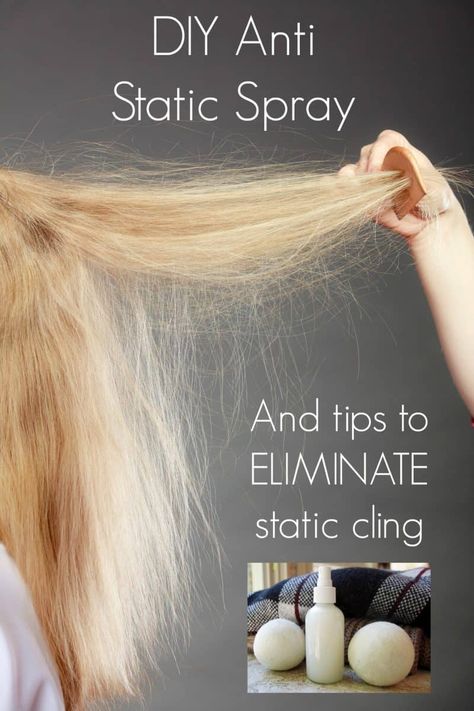 Static Hair Remedy How To Get Rid, Hair Static Remedy, How To Get Rid Of Static Hair, Static Hair Remedy, Static Clothes, Diy Hair Spray, Essential Oils For Face, Hair Tricks, Static Hair