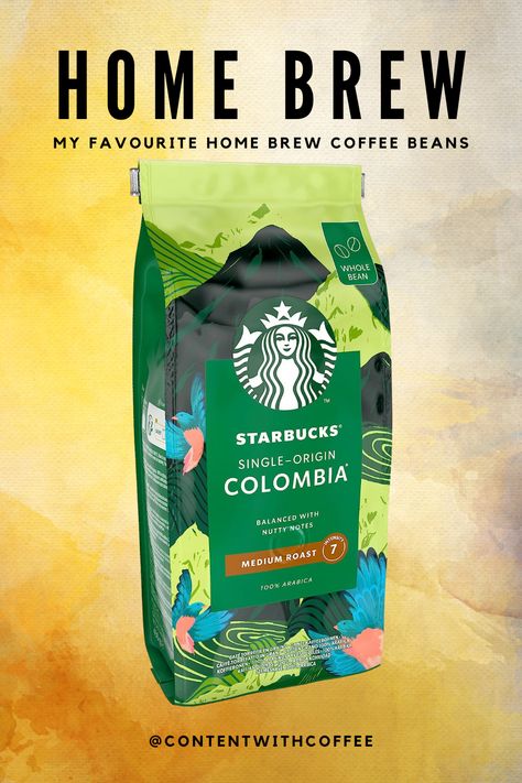 STARBUCKS Single-Origin Colombia, Medium Roast, Whole Bean Coffee 450g (Pack of 4) Single Origin, Coffee Bean, Home Brewing, Coffee Brewing, Favorite Drinks, Coffee Beans, Follow For More, How To Find Out, Coffee