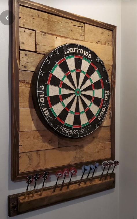 Board On Wall, Dart Board Backboard, Dartboard Surround, Dart Board Wall, Pool Table Room, Game Room Basement, Game Room Bar, Bird Houses Diy, Backyard Playground