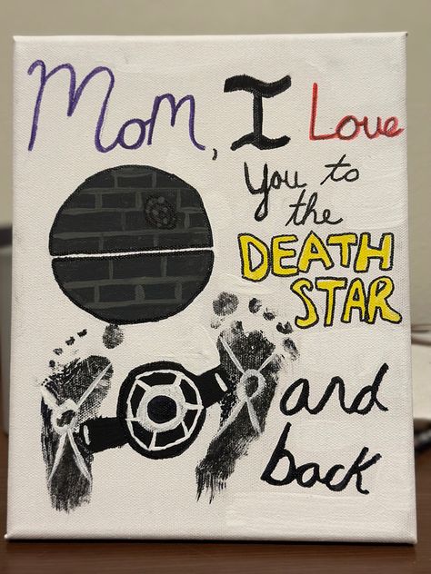 Star Wars Mothers Day, Star Wars Footprint Art, Star Wars Handprint Art, Fathers Day Jokes, Baby Handprint Crafts, Kids Fathers Day Crafts, Infant Art, Baby Footprint Art, Grandparents Day Crafts