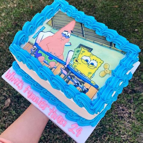 Funny 24th Birthday Cake, Funnier Than 24th Birthday, Spongebob Birthday Party 25 Cake, What’s Funnier Than Cake, Sponge Bob 25 Birthday Cake, 24th Birthday Cake Spongebob, 25 Candle, Spongebob What's Funnier Than 24 Cake, 24/25 Spongebob Cake