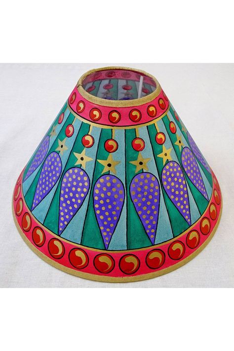 Lamp Painting Ideas, Painted Lamps, Lamp Painting, Lamp Craft, Cressida Bell, Hand Painted Lamp, Lampshade Diy, Diy Lampshade, Painted Lamp