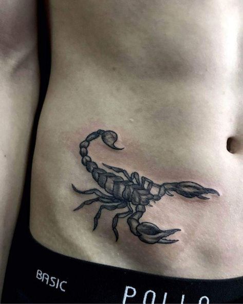 Scorpion Stomach Tattoo, Scorpion Tattoo Men, Scorpion Tattoo For Men, Stomach Tattoos Men, 2003 Tattoo, Rose Heart Tattoo, Abdomen Tattoo, Belly Button Tattoo, Lower Stomach Tattoos