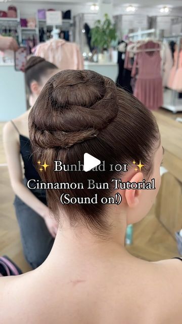 Cute Ballet Bun Hairstyles, How To Do A Dance Bun, Natural Hair Spray, Ballet Bun, Ballet Hairstyles, Ballerina Bun, Updo Tutorial, Cinnamon Twists, Twist Bun