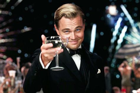 Cheers, Leo. You earned it. Great Gatsby Themed Party, Jay Gatsby, Gatsby Themed Party, Septième Art, I Love Cinema, Leo Dicaprio, The Great Gatsby, Happy B Day, Sandbox