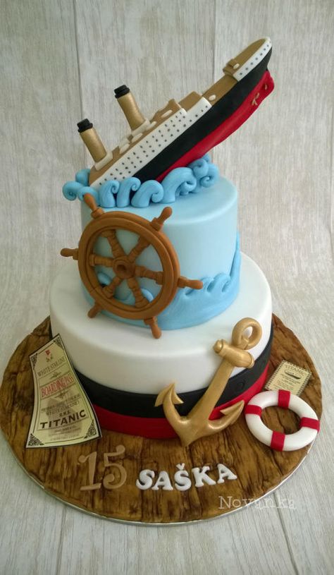 Titanic Cakes For Kids, Titanic Birthday Party Ideas, Titanic Cake Ideas, Titanic Party Ideas, Caledon Hockley, Titanic Cake, Titanic Birthday, Titanic Party, Titanic Boat