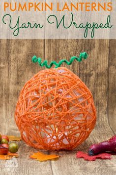 These yarn wrapped pumpkin lanterns are a fantastic fun hands-on art activity… Pumpkin Lanterns, October Activities, Arts And Crafts For Adults, Arts And Crafts For Teens, Diy Yarn Crafts, Art And Craft Videos, Art Activity, Creative Arts And Crafts, Art And Craft Design