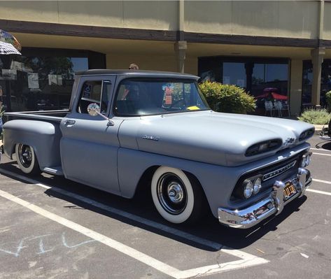 #Chevy #c10 #stepside #apache10 #chevytrucks #whitewalls Chevy C10 Stepside, Low Trucks, C10 Stepside, Chevrolet Apache, Chevy Stepside, Sick Cars, Muscle Truck, East La, Brain Facts