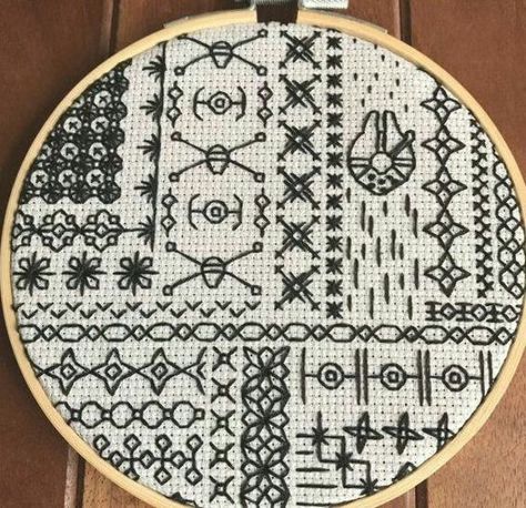 Embroidery Designs For Everything Geeky Cross Stitch Patterns, Blackwork Embroidery Designs, Beautiful Embroidery Designs, Geeky Cross Stitch, Blackwork Embroidery Patterns, Blackwork Patterns, Blackwork Embroidery, Beautiful Cross Stitch, Needlework Embroidery