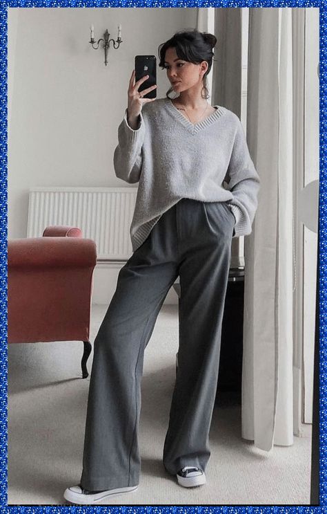 [PaidAd] 51 Grey Wide Leg Trousers Outfit Insights To Copy This Winter #greywidelegtrousersoutfit Wide Leg Trousers Outfit Casual Winter, Grey Wide Leg Pants Outfit Winter, Gray Tailored Pants Outfit, Grey Trousers Outfit Winter, Grey Trousers Outfit Women Street Style, Tailored Gray Pants, Wide Leg Grey Pants Outfit, Grey Tailored Pants Outfit, Gray Trousers Outfit Women Casual