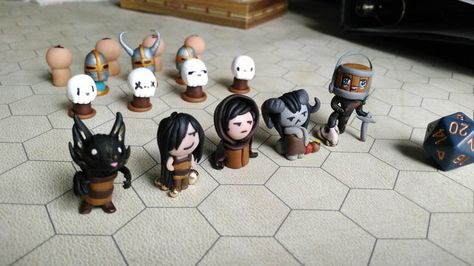 [OC] We wouldn't afford custom minis, so I made a set for the party. Dnd Orc, Tutorial Polymer Clay, Dnd Crafts, Dnd Mini, Dnd Minis, D&d Minis, Polymer Clay Figures, Dnd Miniatures, Mini Figurine